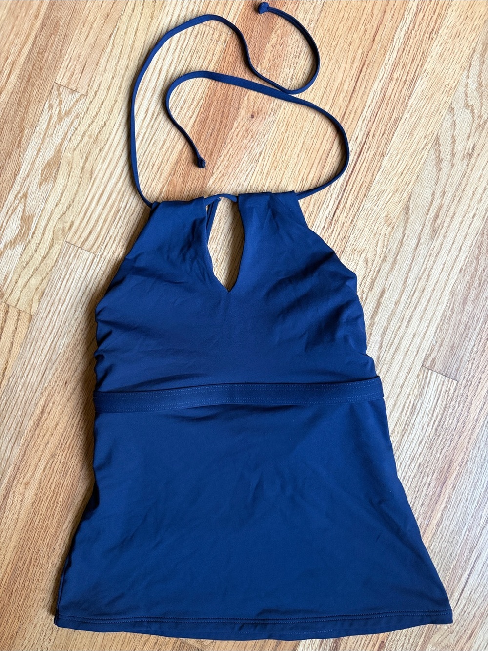 Athleta XXS Navy Halter Tankini Top - Keyhole Front swimsuit top